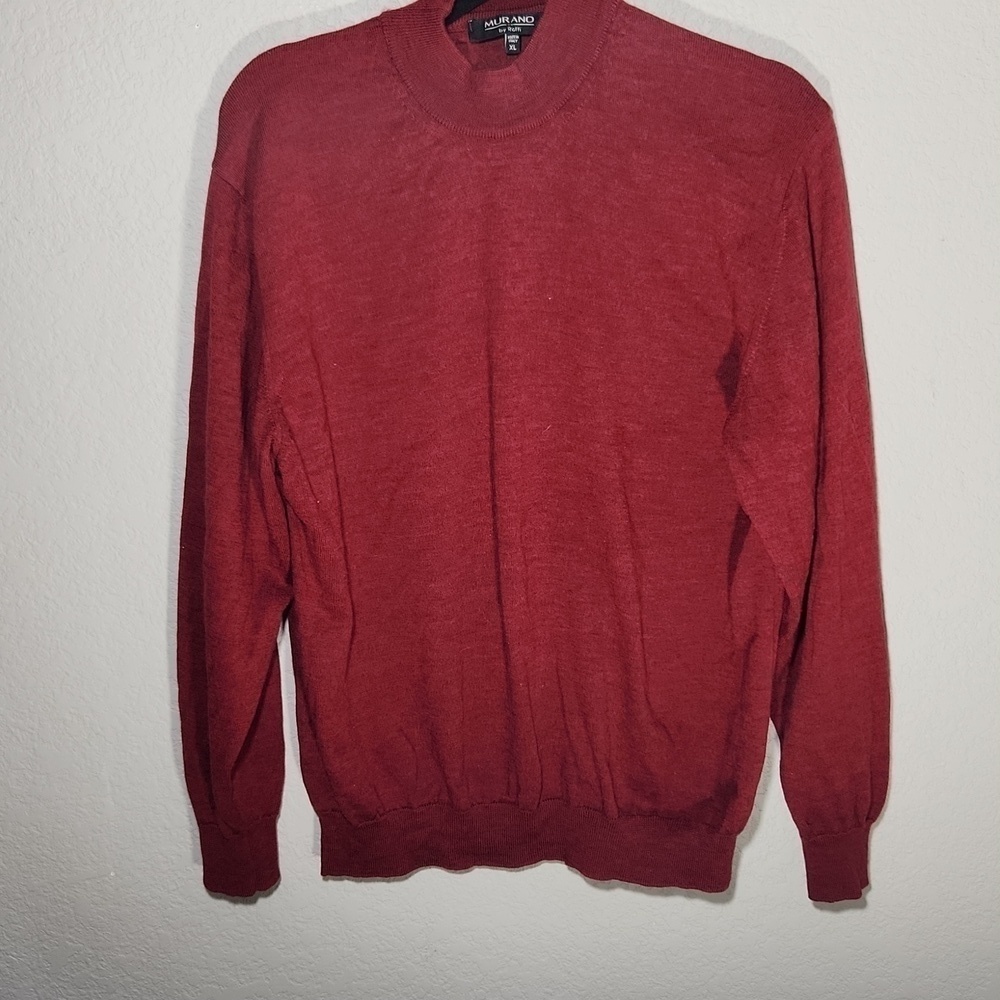 Murano Roffi Sweater Mens Size XL Merano wool HAS FLAWS HOLES